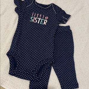 Carters Polka Dot Little Sister Onesie and Pants Set